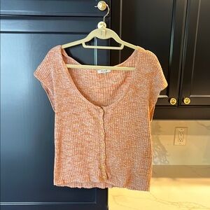Madewell Orange Button-Front Blouse